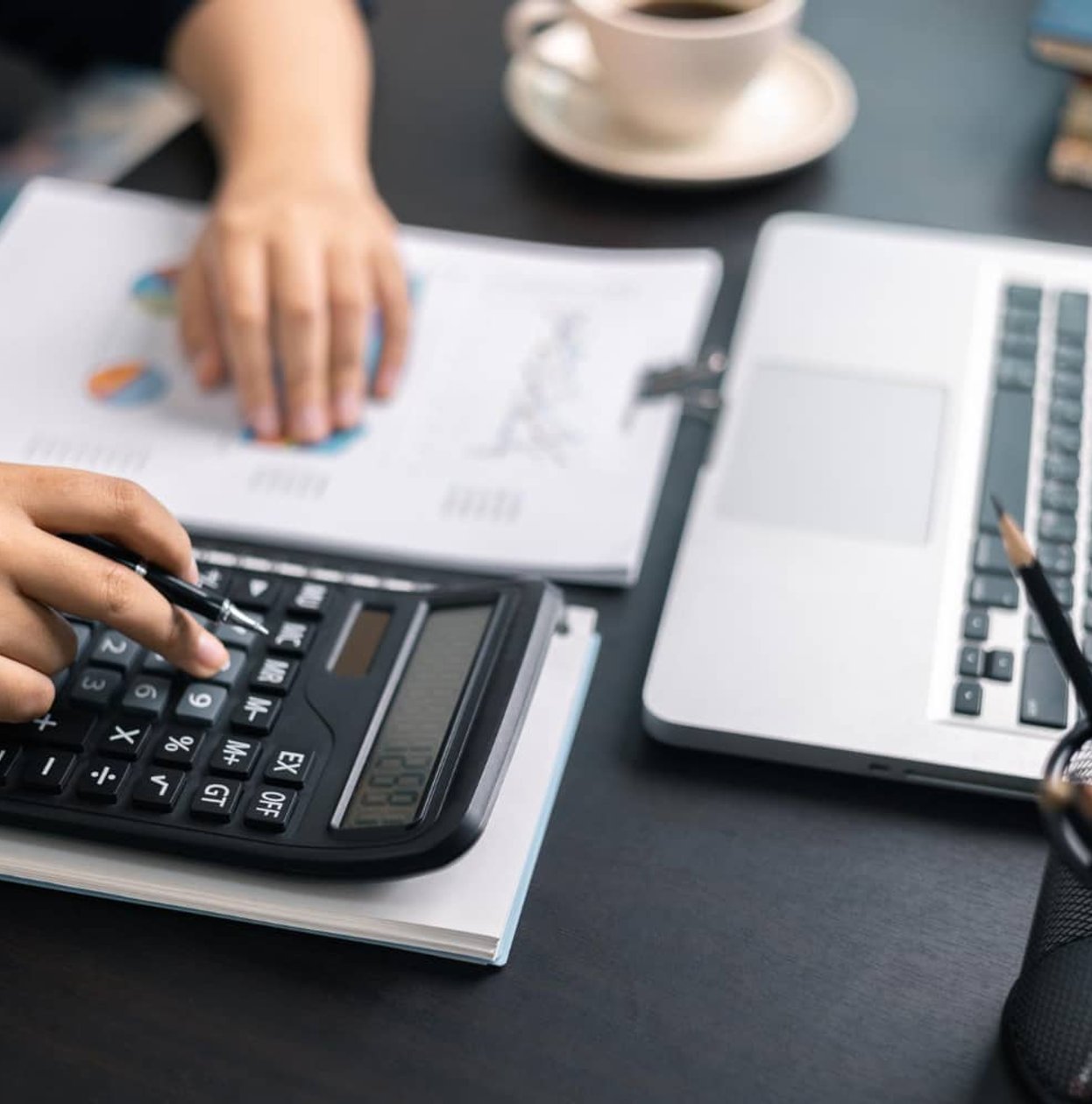 Tax accountant reviewing client return at Adroit Tax Consulting